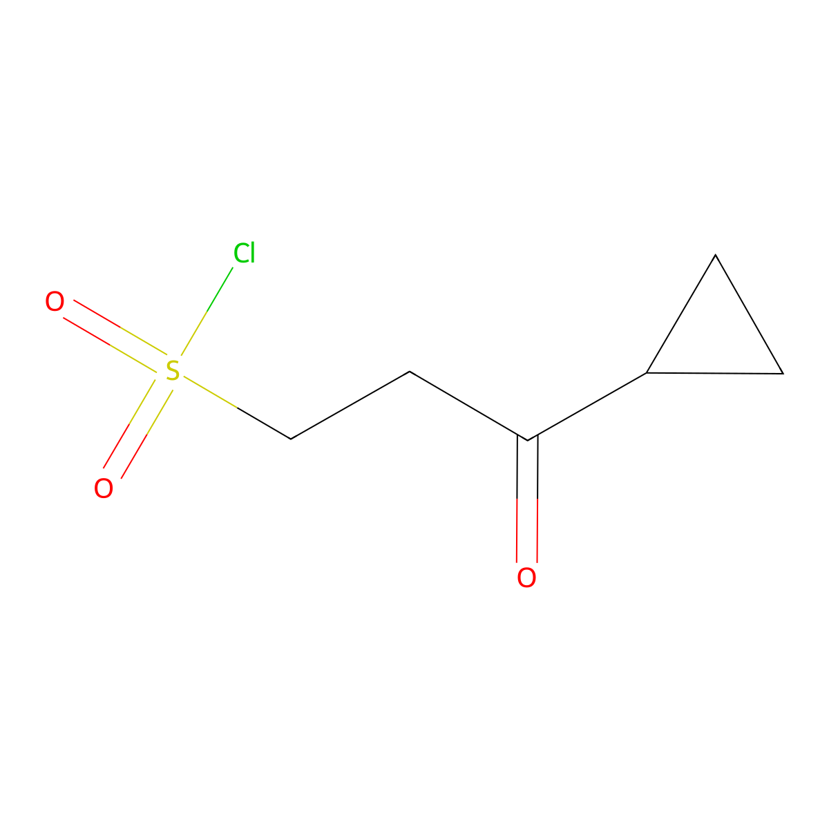 3-Cyclopropyl-3-oxopropane-1-sulfonyl chloride molecular structure, CAS 2920144-31-4