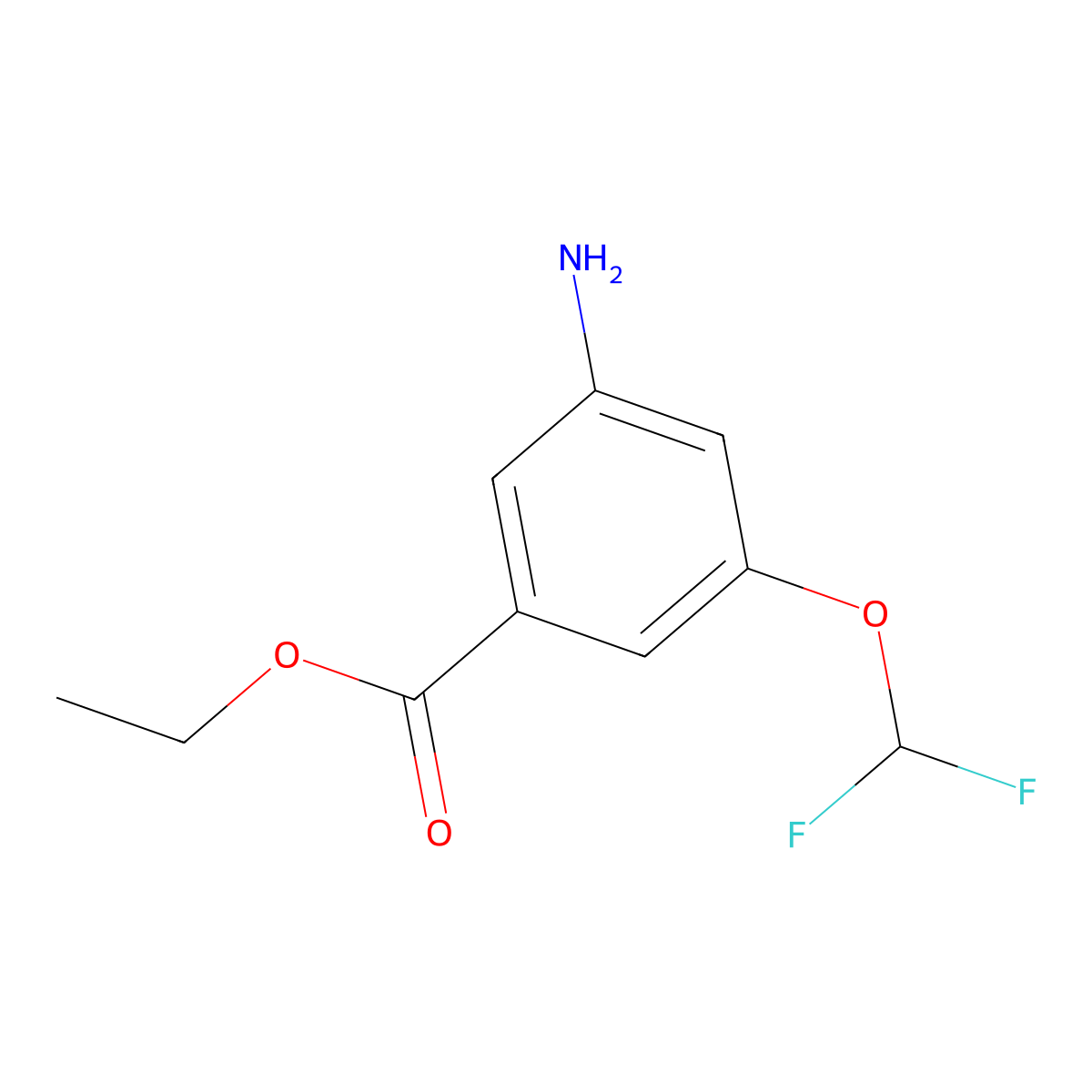 Ethyl 3-amino-5-(difluoromethoxy)benzoate molecular structure, CAS 2920145-21-5