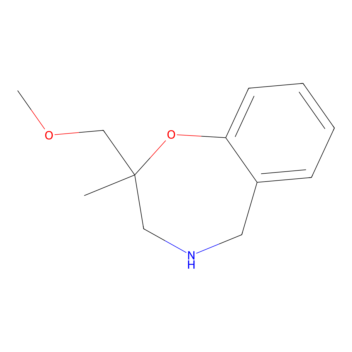 2-(Methoxymethyl)-2-methyl-2,3,4,5-tetrahydro-1,4-benzoxazepine molecular structure, CAS 2920145-26-0