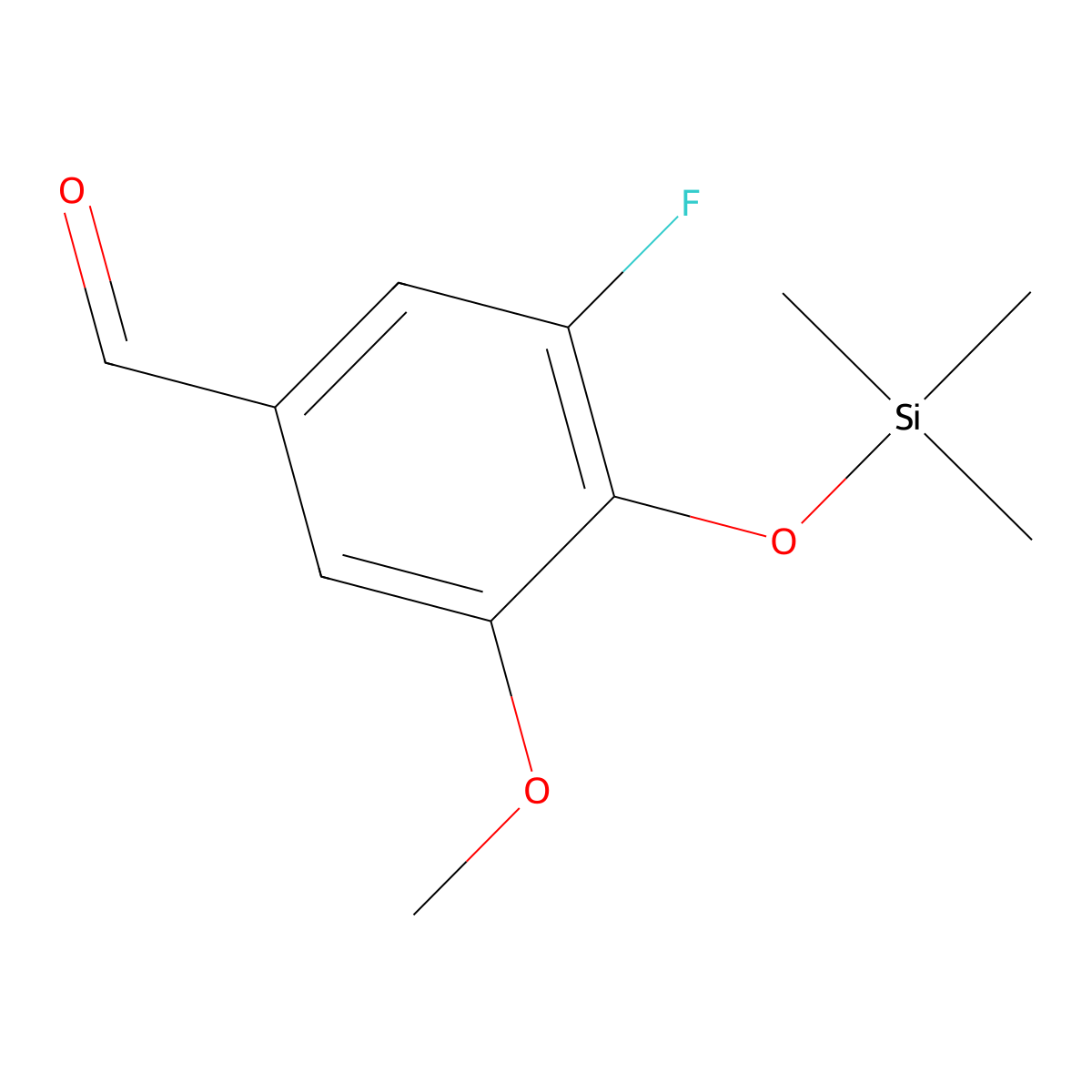 3-Fluoro-5-methoxy-4-[(trimethylsilyl)oxy]benzaldehyde molecular structure, CAS 2920145-48-6
