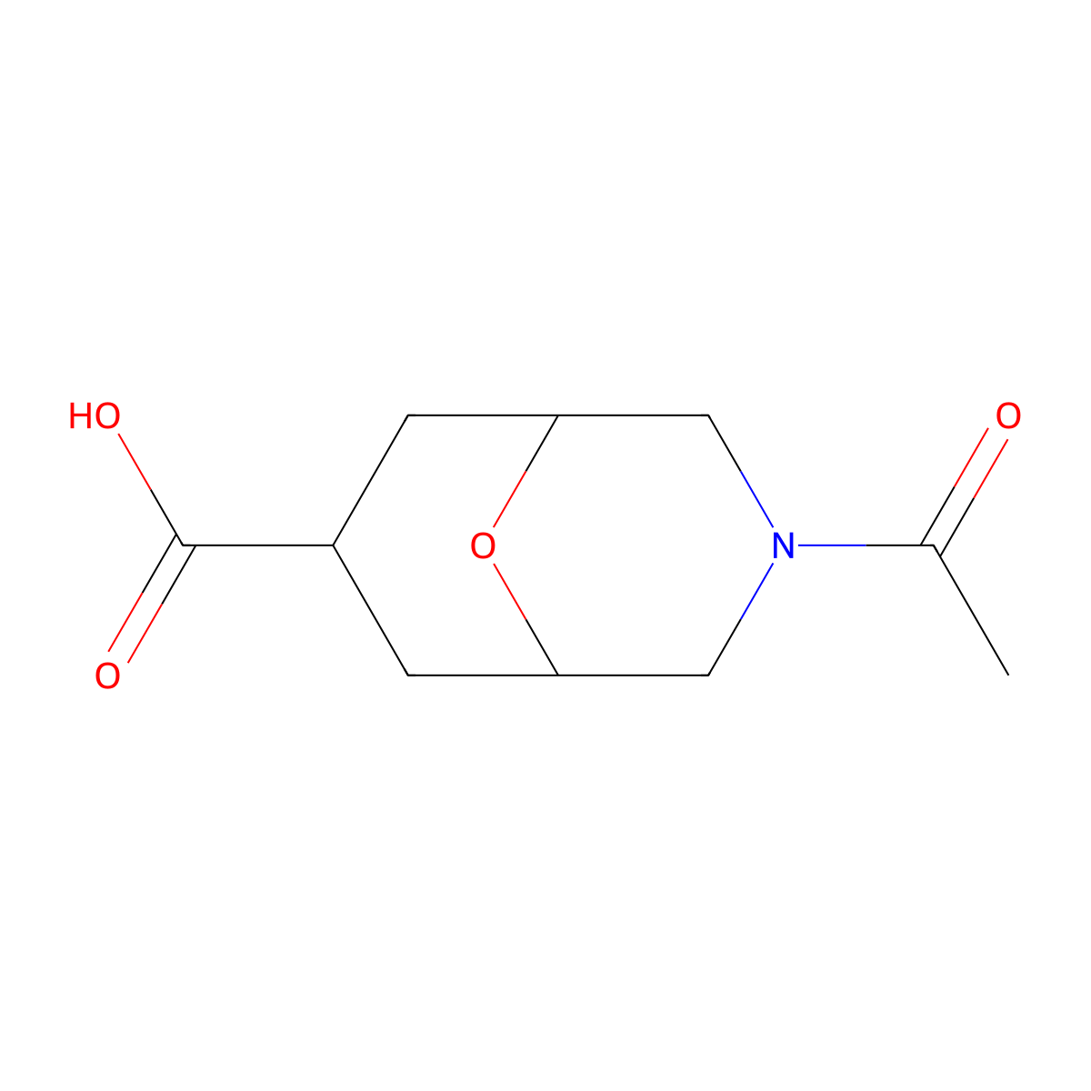 3-Acetyl-9-oxa-3-azabicyclo[3.3.1]nonane-7-carboxylic acid molecular structure, CAS 2920145-98-6