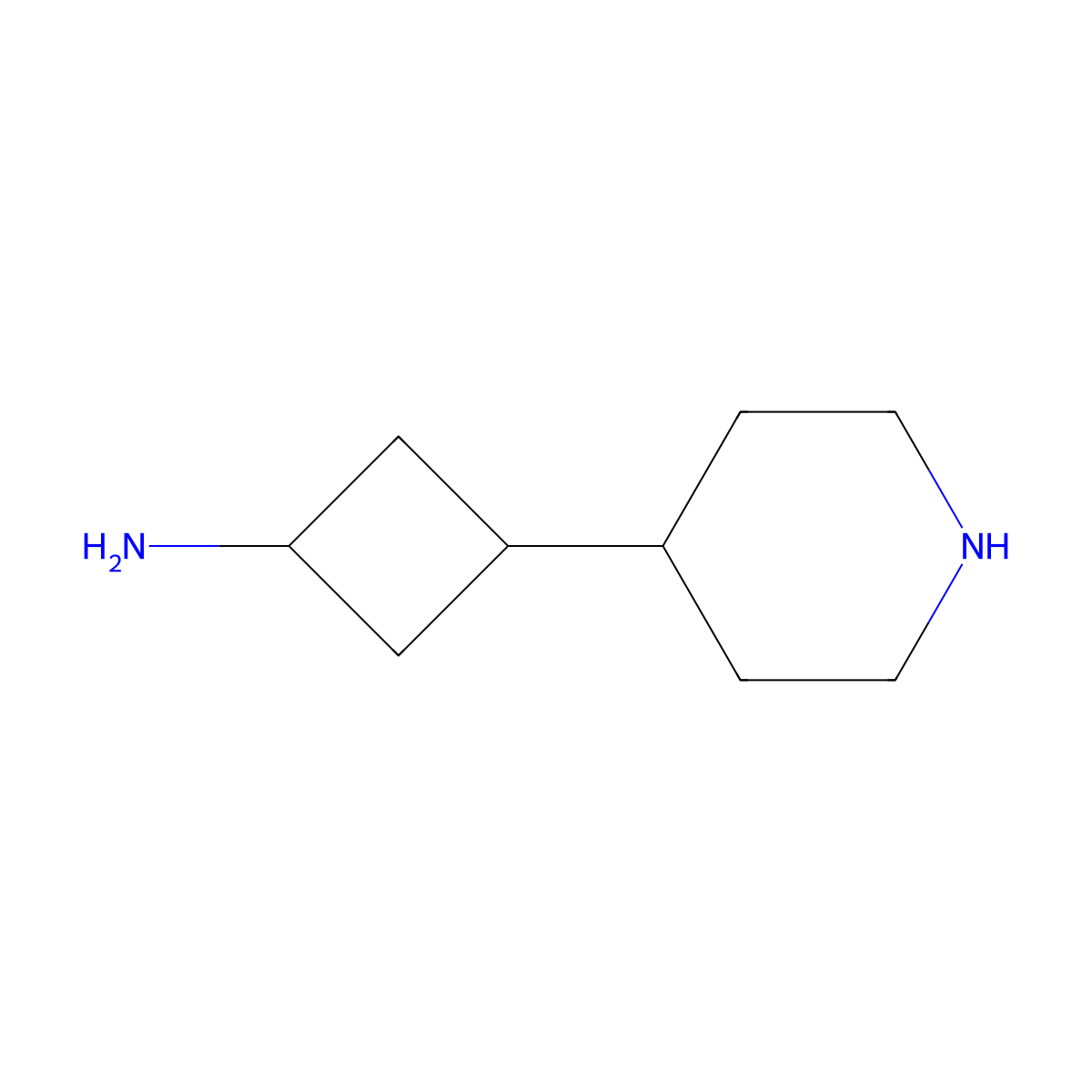 3-(Piperidin-4-yl)cyclobutan-1-amine molecular structure, CAS 2920146-22-9