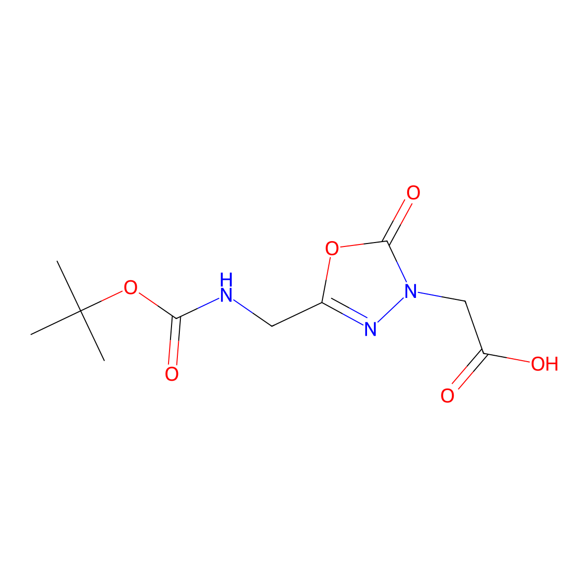 2-[5-({[(Tert-butoxy)carbonyl]amino}methyl)-2-oxo-2,3-dihydro-1,3,4-oxadiazol-3-yl]acetic acid molecular structure, CAS 2920146-31-0