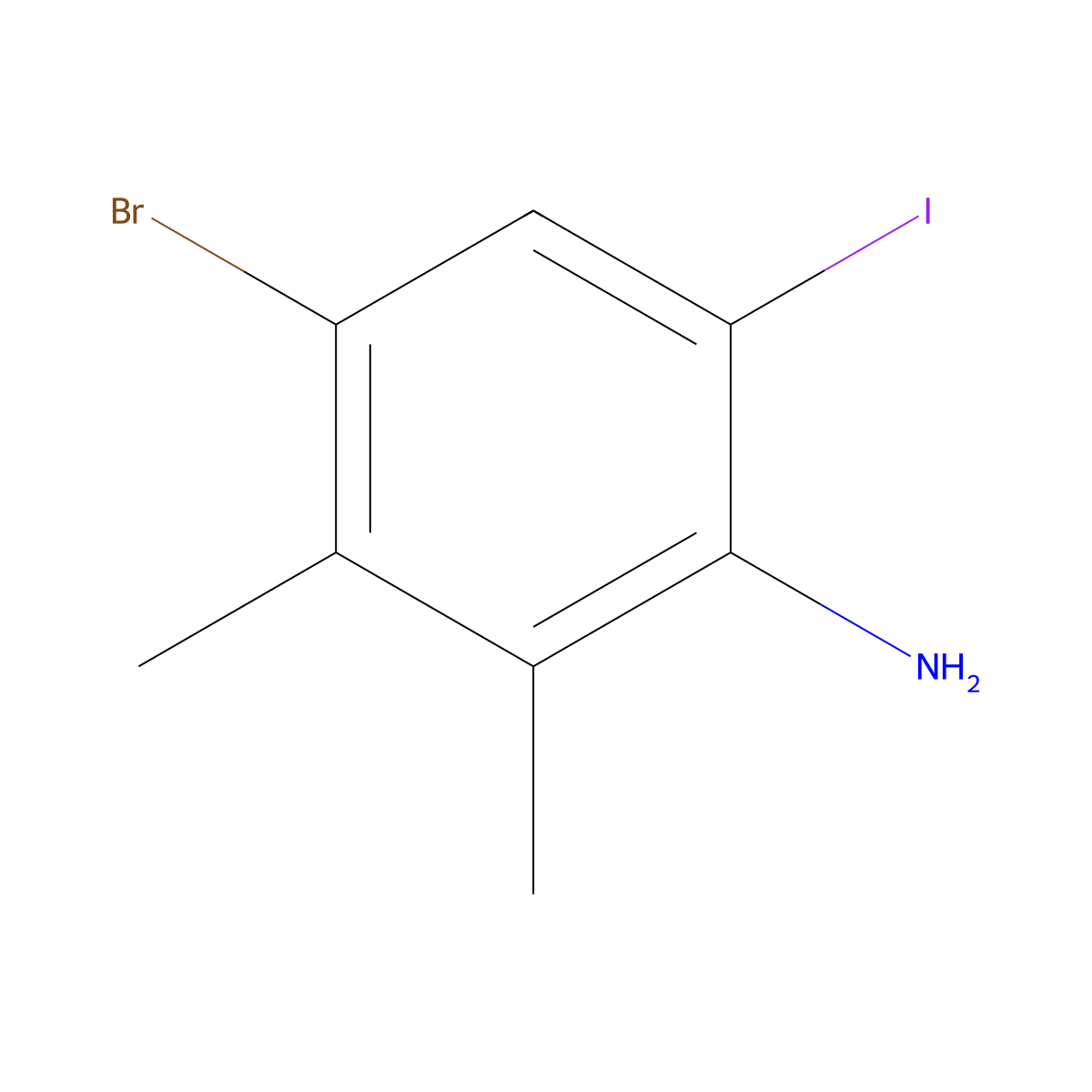 4-Bromo-6-iodo-2,3-dimethylaniline molecular structure, CAS 2920146-47-8
