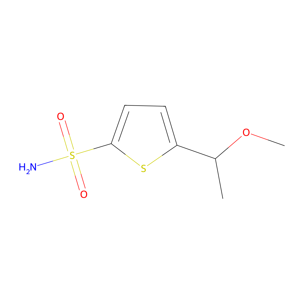 5-(1-Methoxyethyl)thiophene-2-sulfonamide molecular structure, CAS 2920146-79-6