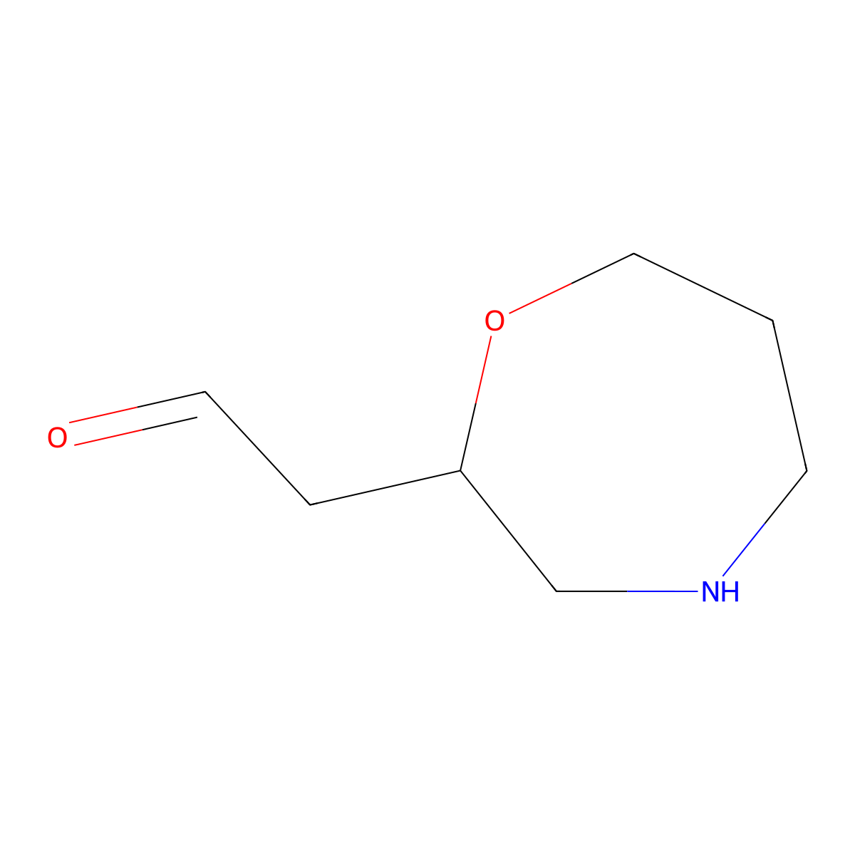 2-(1,4-Oxazepan-2-yl)acetaldehyde molecular structure, CAS 2920146-87-6