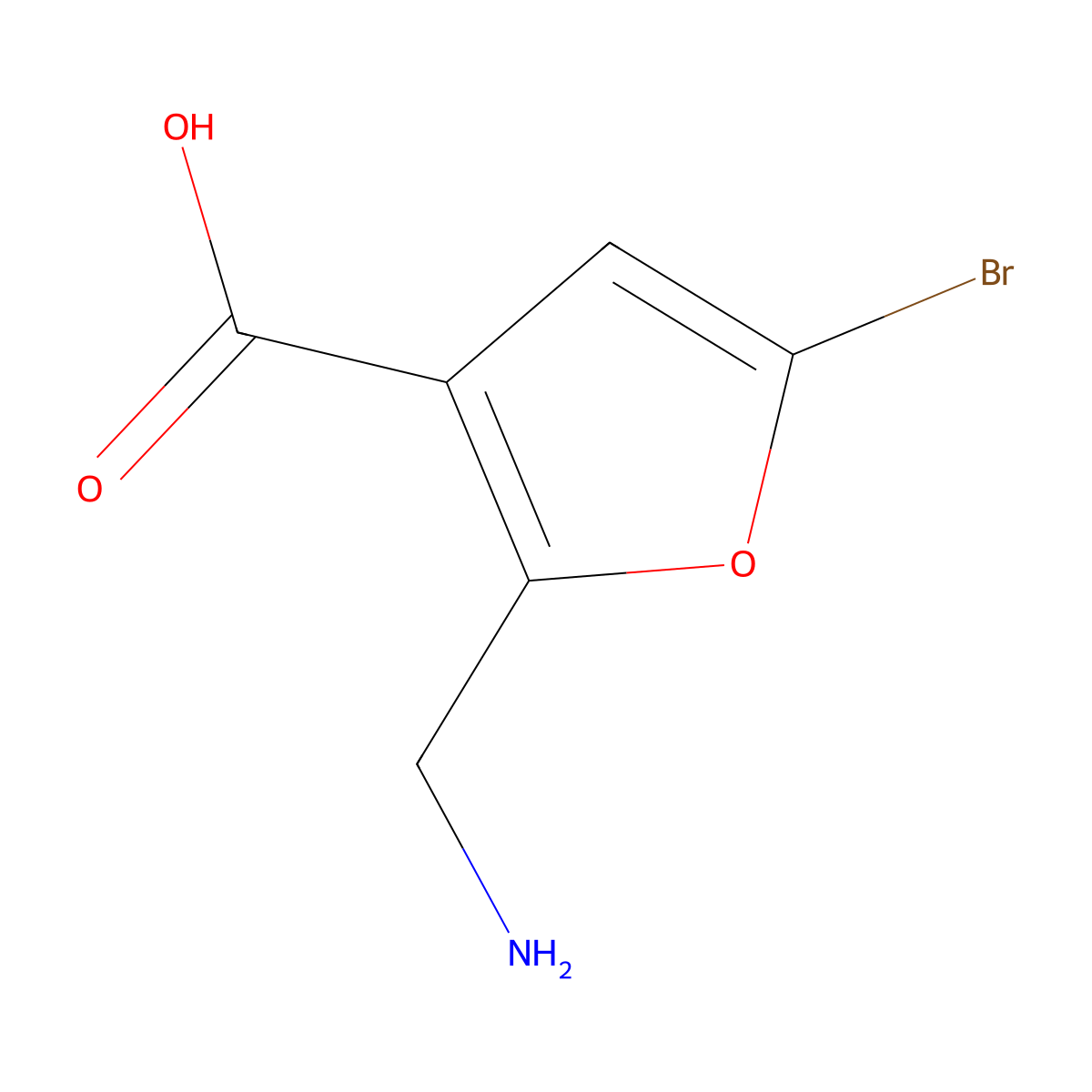 2-(Aminomethyl)-5-bromofuran-3-carboxylic acid molecular structure, CAS 2920146-96-7