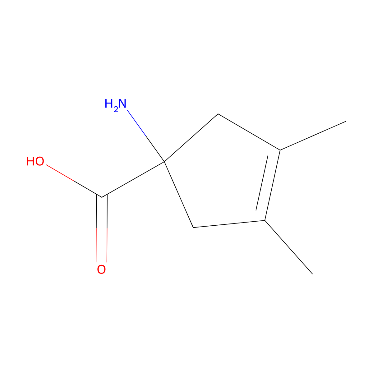 1-Amino-3,4-dimethylcyclopent-3-ene-1-carboxylic acid molecular structure, CAS 2920147-17-5