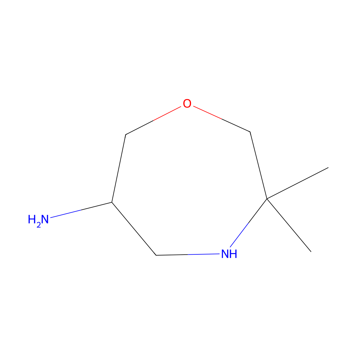 3,3-Dimethyl-1,4-oxazepan-6-amine molecular structure, CAS 2920147-30-2
