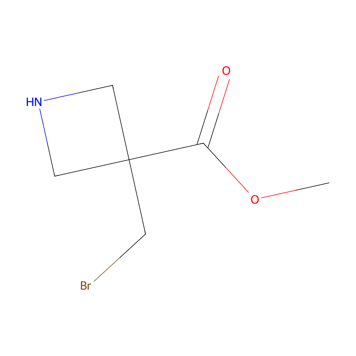 Methyl 3-(bromomethyl)azetidine-3-carboxylate molecular structure, CAS 2920147-50-6