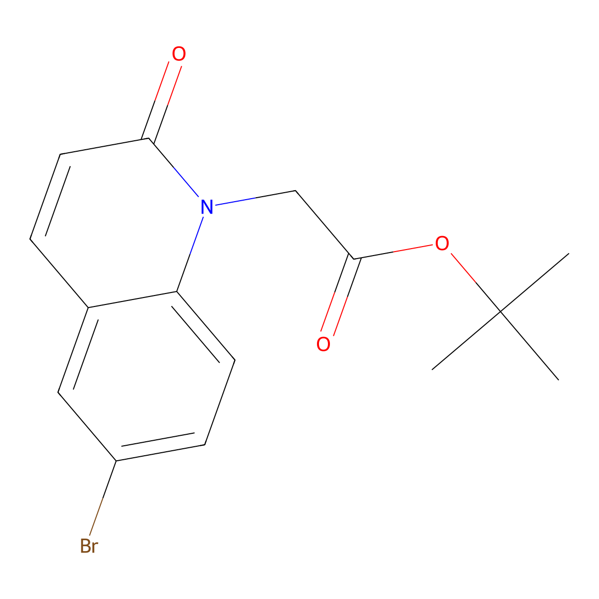 Tert-butyl 2-(6-bromo-2-oxo-1,2-dihydroquinolin-1-yl)acetate molecular structure, CAS 2920147-67-5