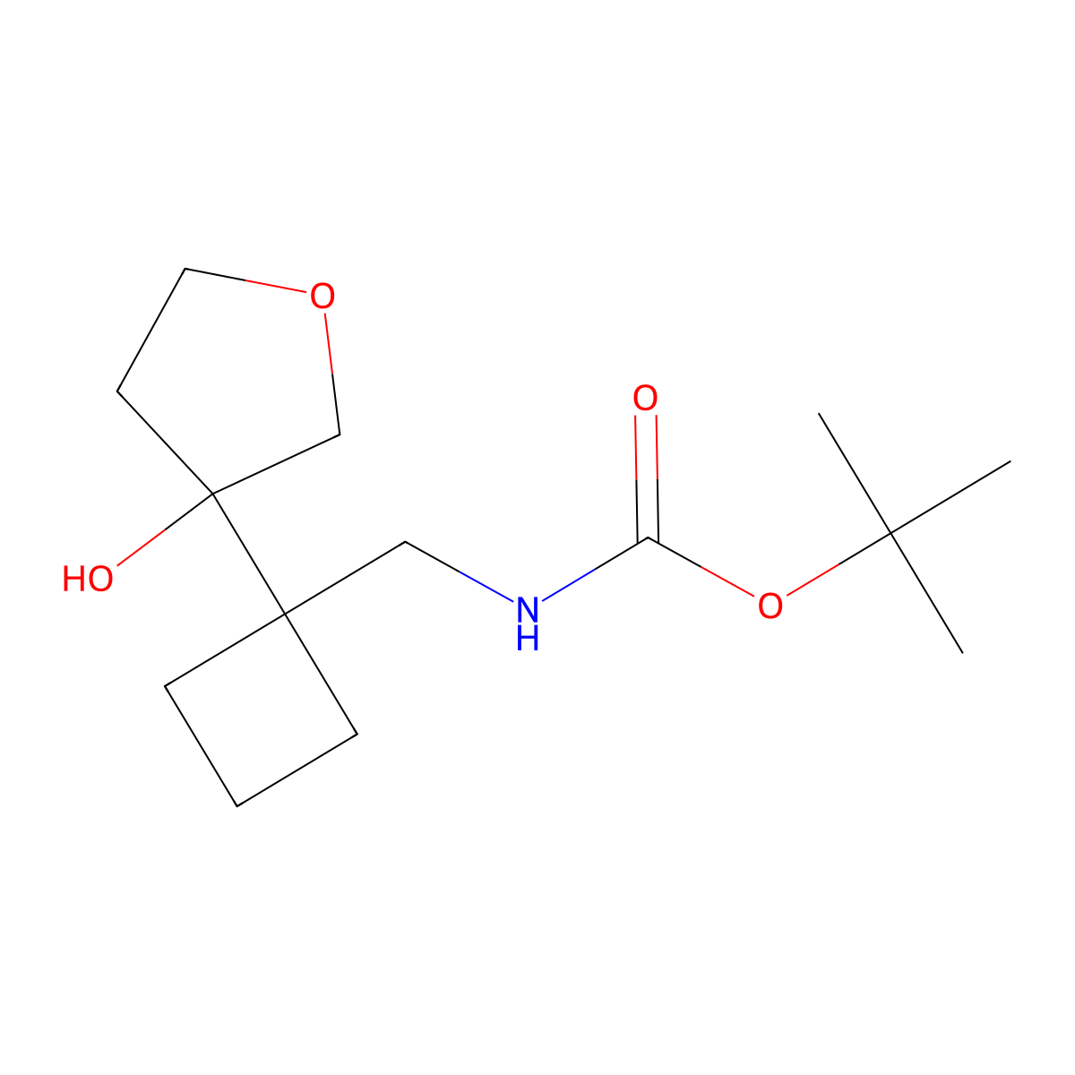 tert-butyl N-{[1-(3-hydroxyoxolan-3-yl)cyclobutyl]methyl}carbamate molecular structure, CAS 2920148-03-2