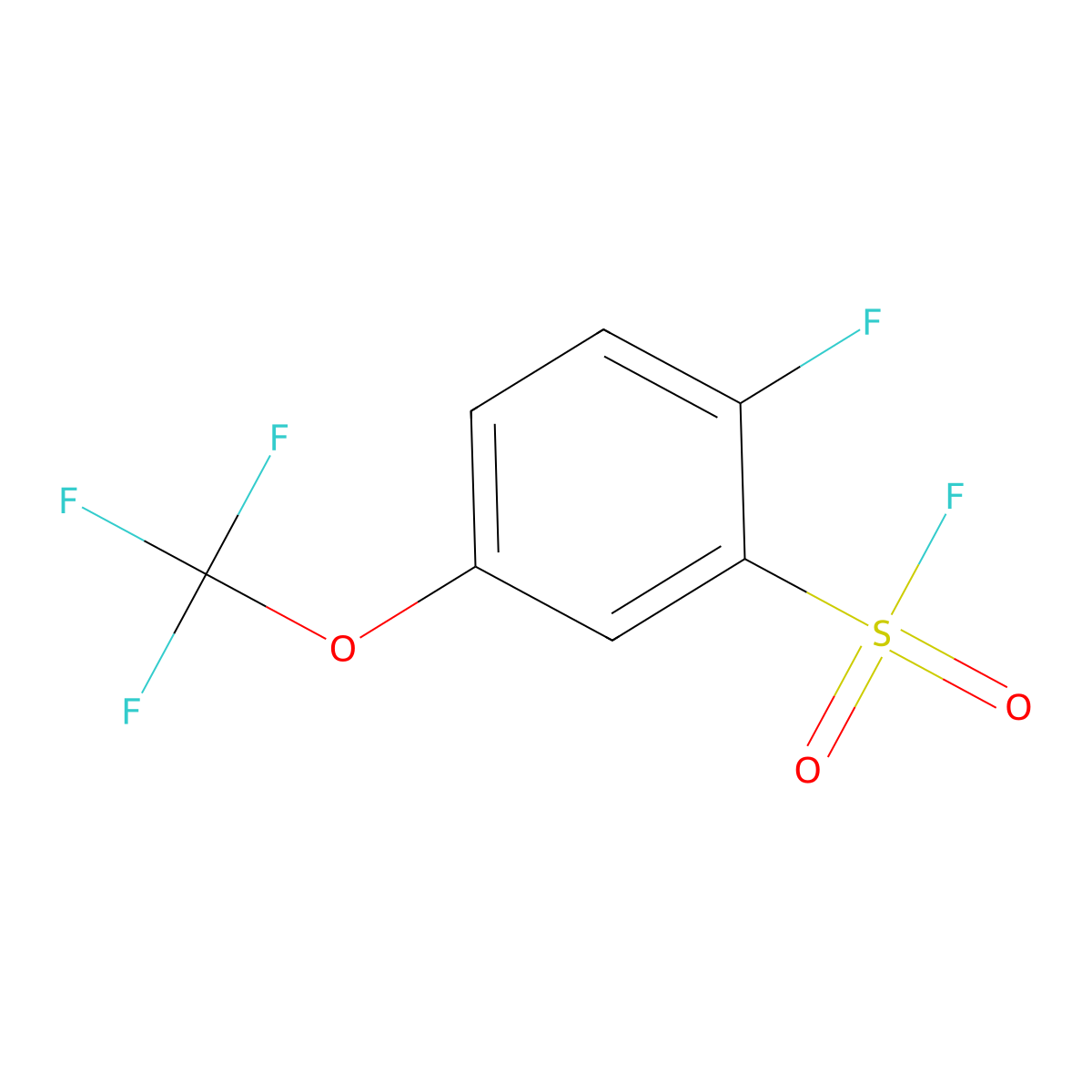 2-Fluoro-5-(trifluoromethoxy)benzene-1-sulfonyl fluoride molecular structure, CAS 2920148-06-5
