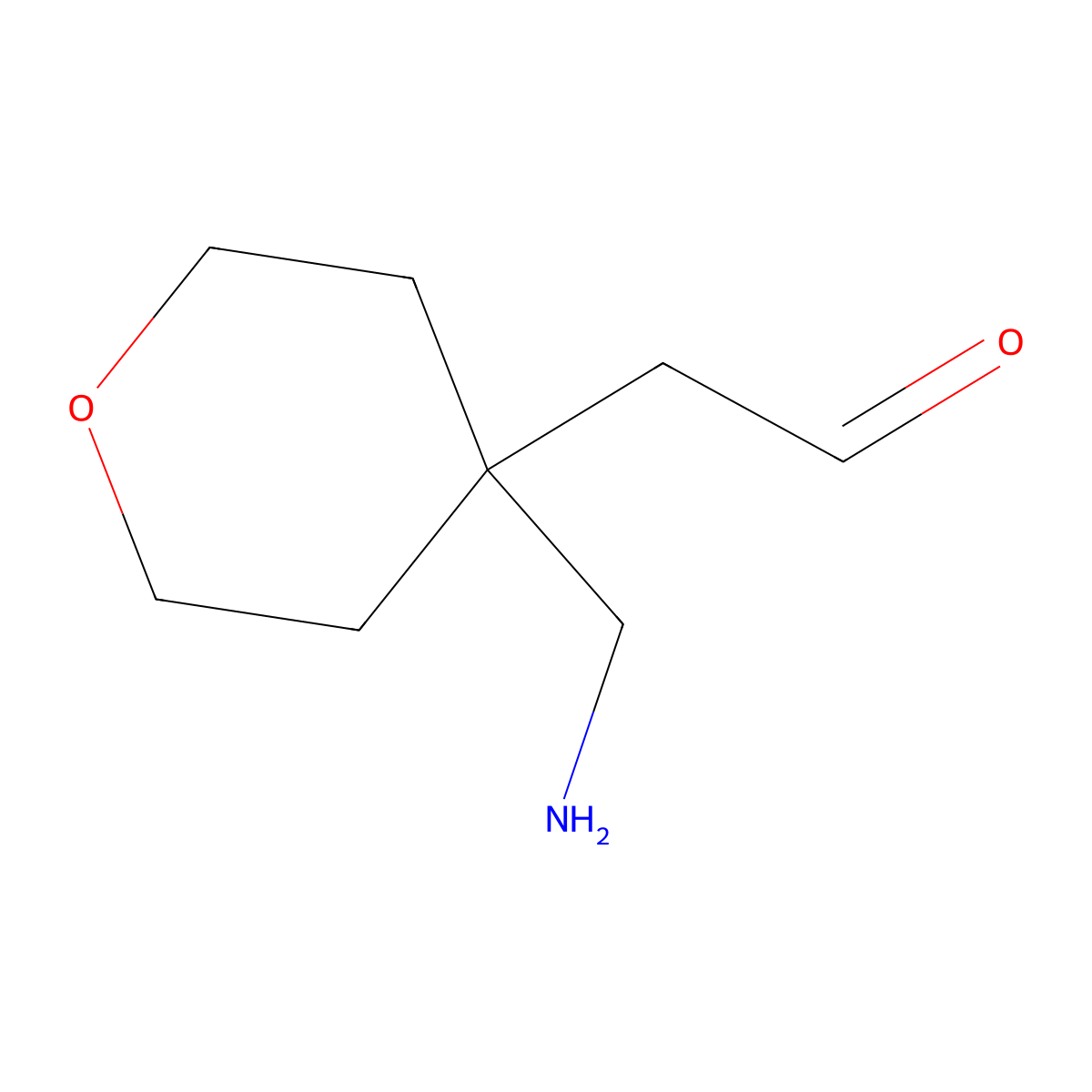 2-[4-(Aminomethyl)oxan-4-yl]acetaldehyde molecular structure, CAS 2920148-26-9