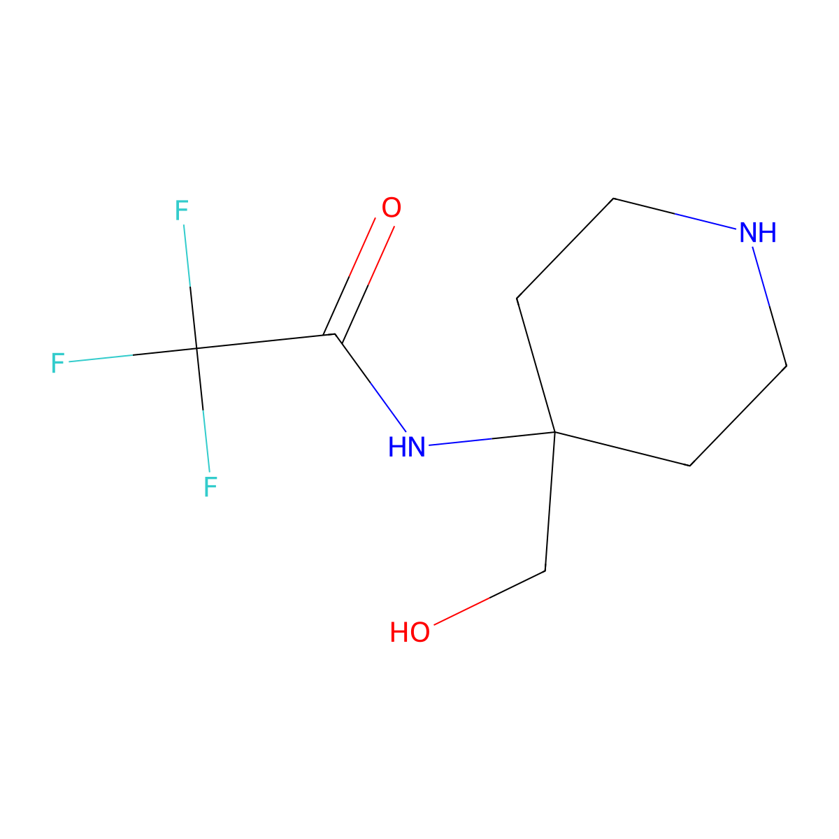 2,2,2-trifluoro-N-[4-(hydroxymethyl)piperidin-4-yl]acetamide molecular structure, CAS 2920149-45-5