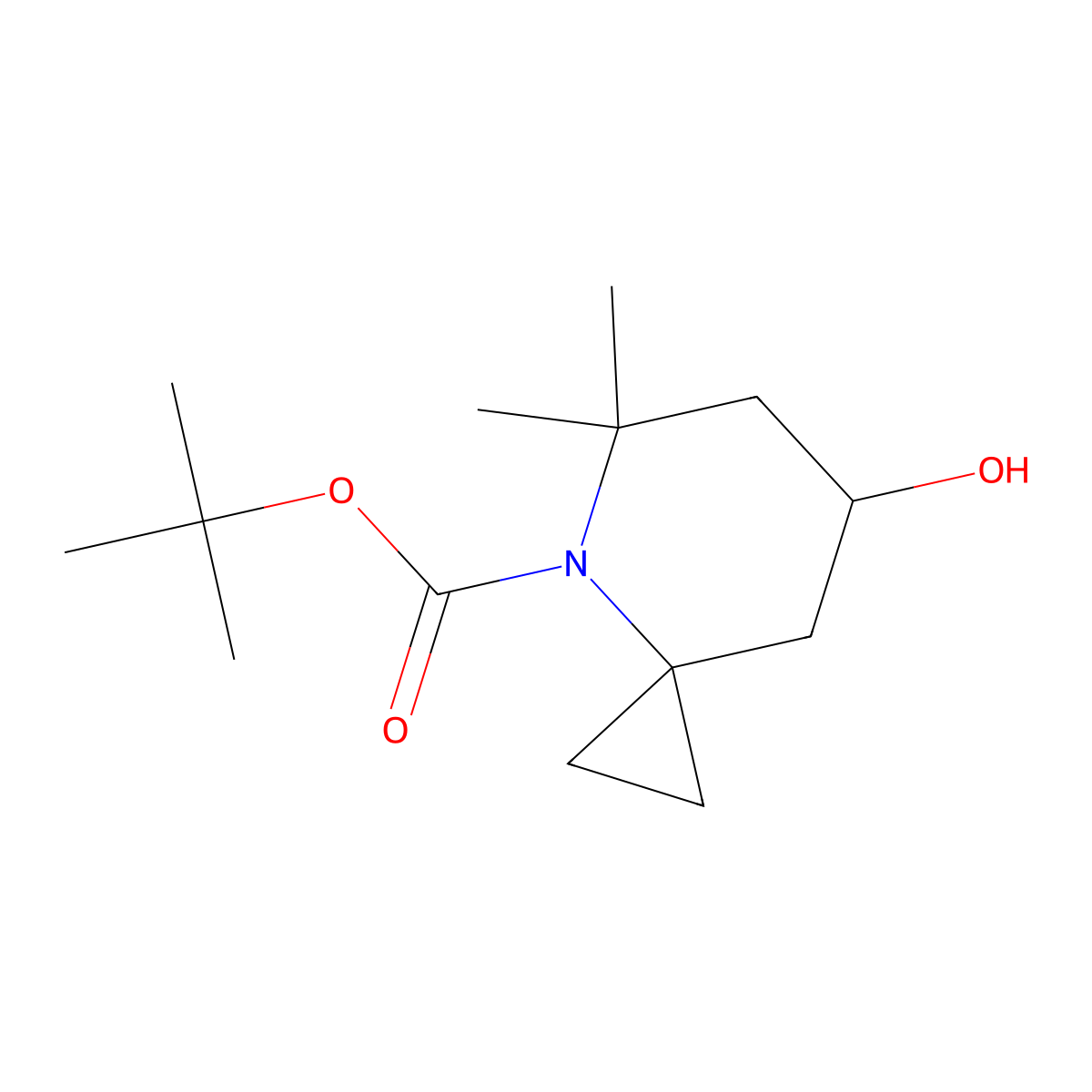 Tert-butyl 7-hydroxy-5,5-dimethyl-4-azaspiro[2.5]octane-4-carboxylate molecular structure, CAS 2920149-71-7