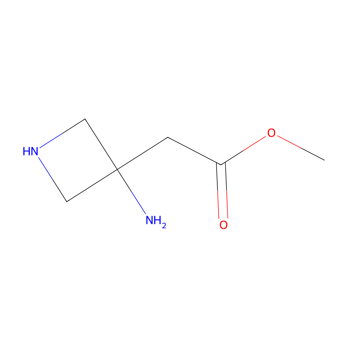 Methyl 2-(3-aminoazetidin-3-yl)acetate molecular structure, CAS 2920149-89-7