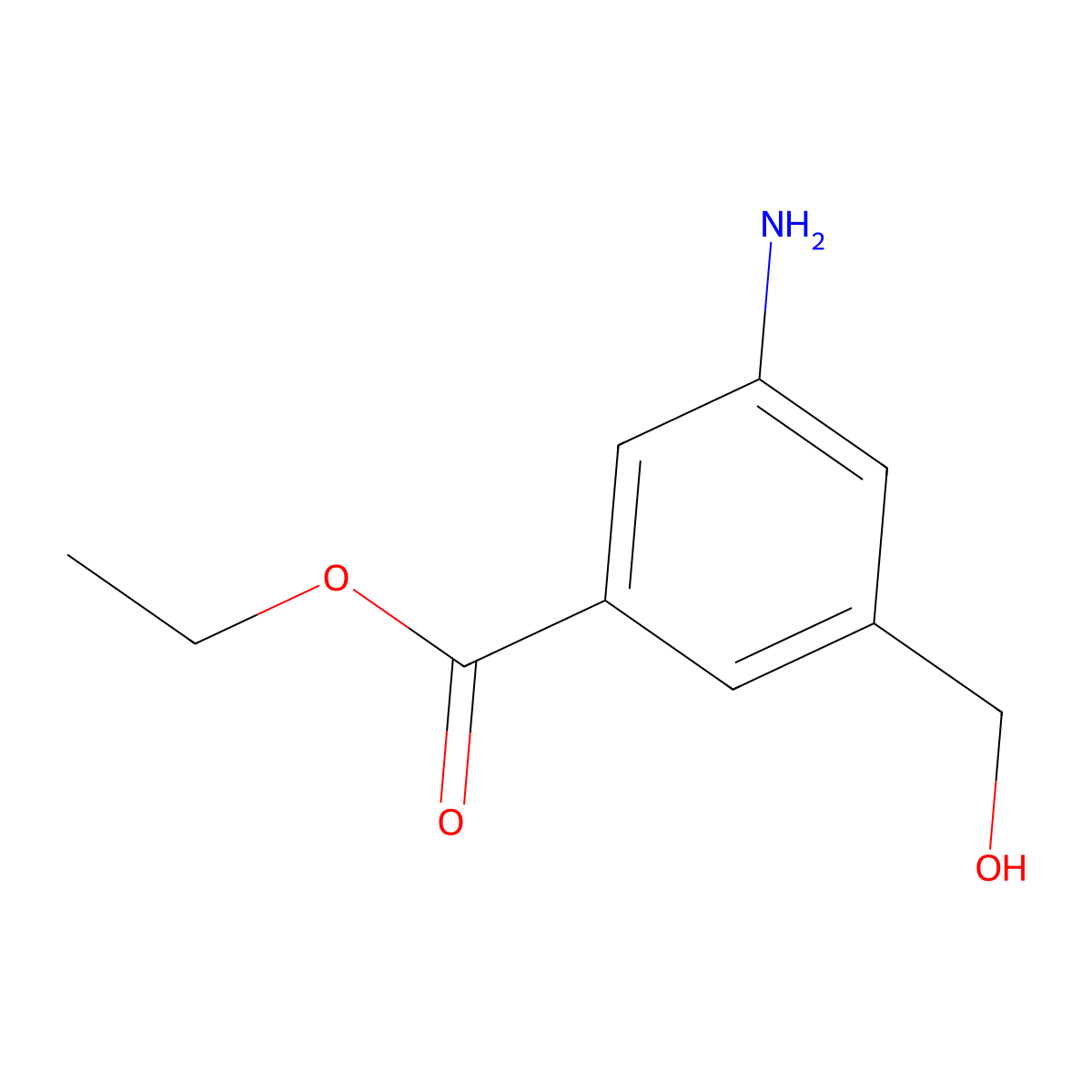 Ethyl 3-amino-5-(hydroxymethyl)benzoate molecular structure, CAS 2920149-97-7