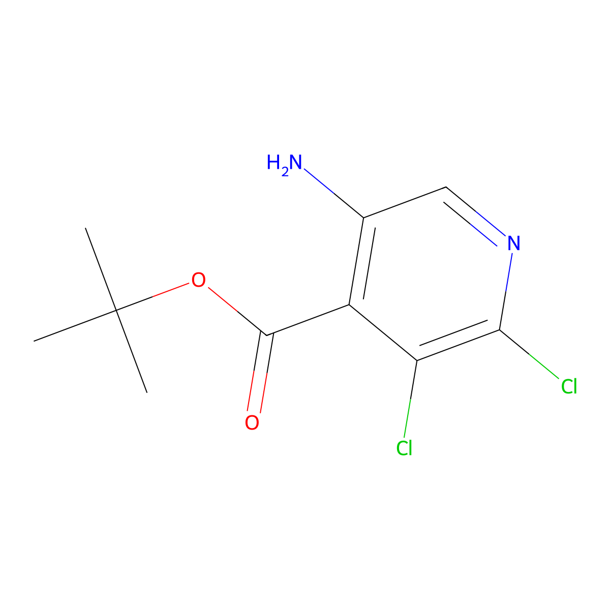 Tert-butyl 5-amino-2,3-dichloropyridine-4-carboxylate molecular structure, CAS 2920150-06-5