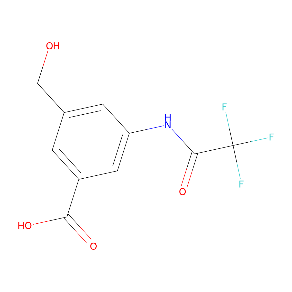 3-(Hydroxymethyl)-5-(2,2,2-trifluoroacetamido)benzoic acid molecular structure, CAS 2920150-38-3