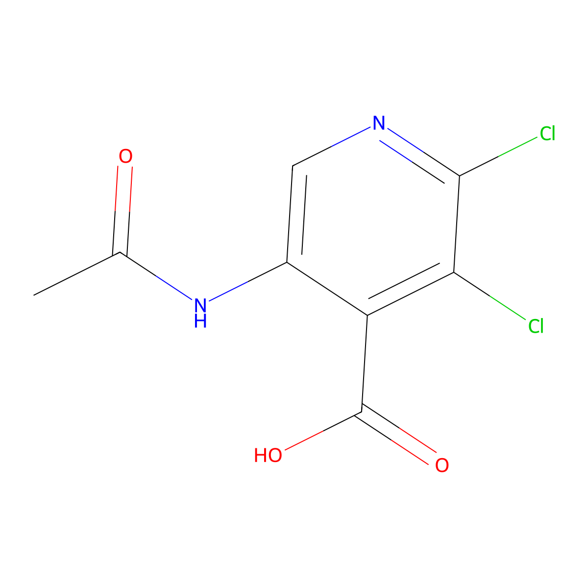 2,3-Dichloro-5-acetamidopyridine-4-carboxylic acid molecular structure, CAS 2920150-51-0