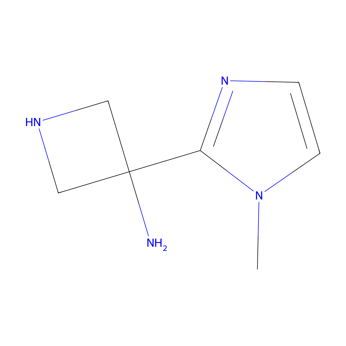 3-(1-methyl-1H-imidazol-2-yl)azetidin-3-amine molecular structure, CAS 2920150-68-9