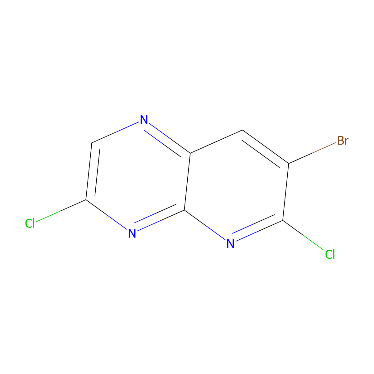 7-Bromo-3,6-dichloropyrido[2,3-b]pyrazine molecular structure, CAS 2920150-74-7