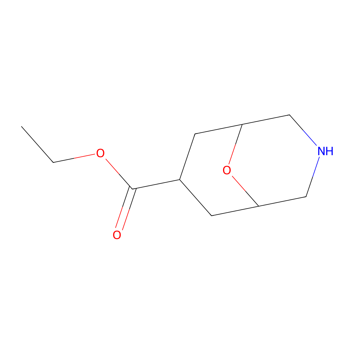 Ethyl 9-oxa-3-azabicyclo[3.3.1]nonane-7-carboxylate molecular structure, CAS 2920151-53-5
