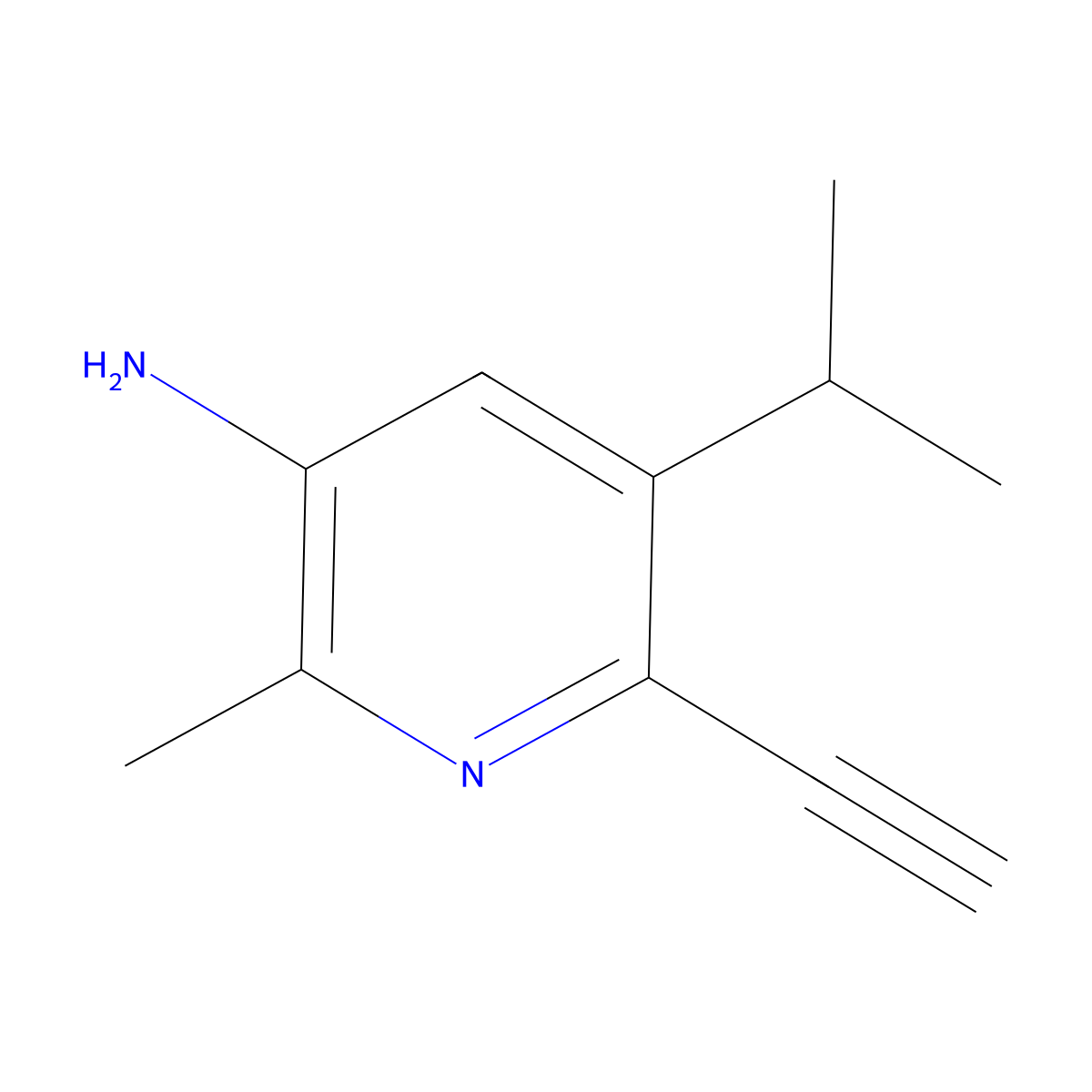 6-Ethynyl-2-methyl-5-(propan-2-yl)pyridin-3-amine molecular structure, CAS 2920151-78-4