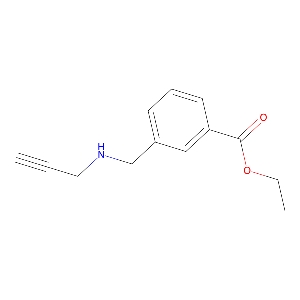 Ethyl 3-{[(prop-2-yn-1-yl)amino]methyl}benzoate molecular structure, CAS 2920152-55-0
