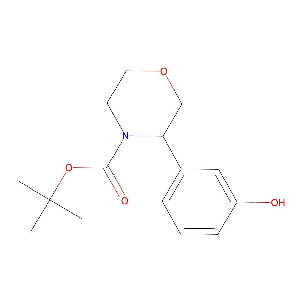 Tert-butyl 3-(3-hydroxyphenyl)morpholine-4-carboxylate molecular structure, CAS 2920152-87-8