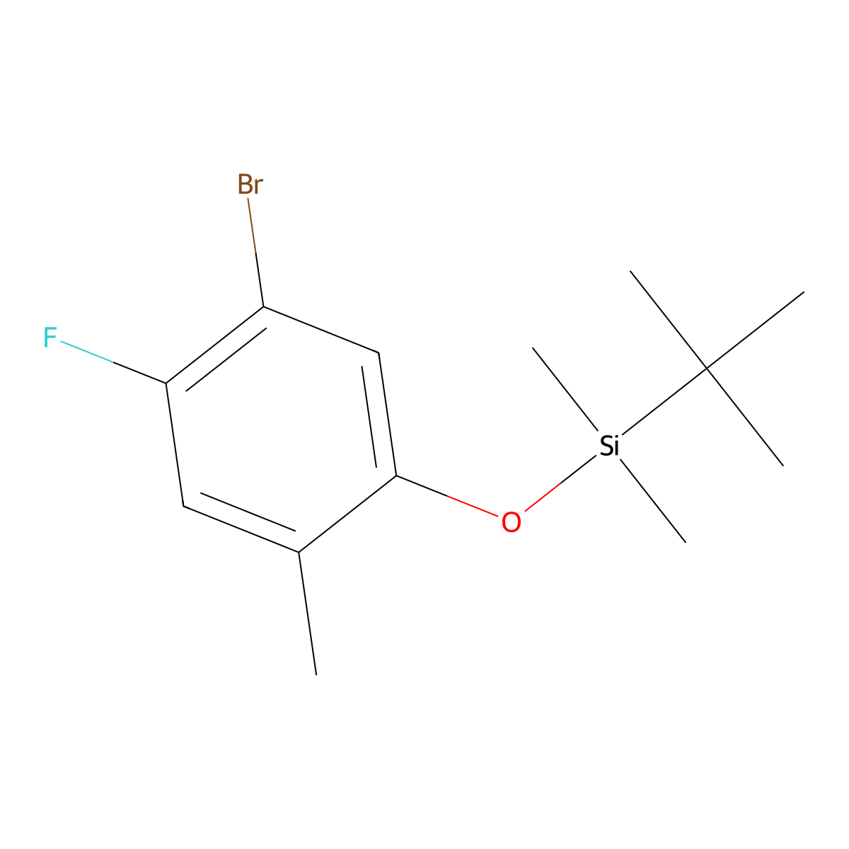 (5-Bromo-4-fluoro-2-methylphenoxy)(tert-butyl)dimethylsilane molecular structure, CAS 2920152-88-9