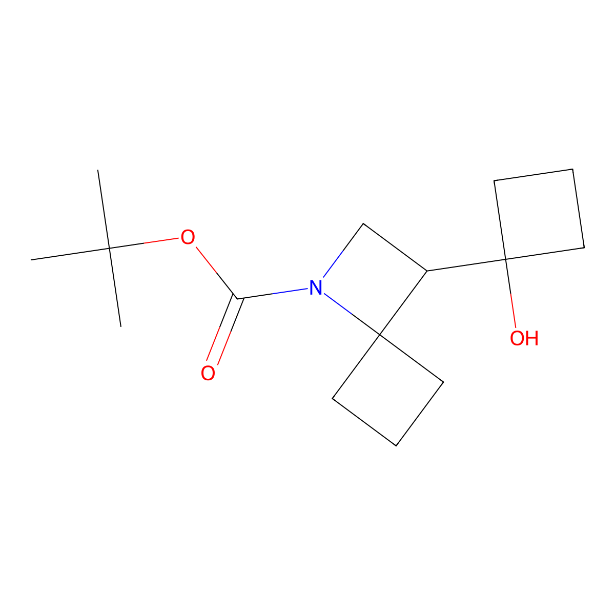 Tert-butyl 3-(1-hydroxycyclobutyl)-1-azaspiro[3.3]heptane-1-carboxylate molecular structure, CAS 2920152-97-0