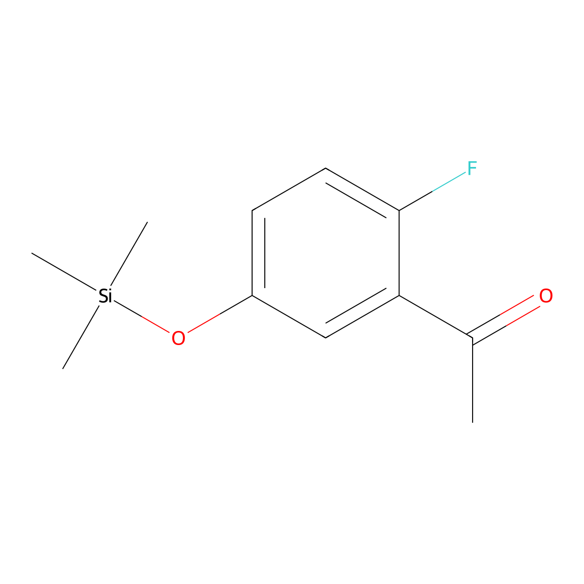 1-{2-Fluoro-5-[(trimethylsilyl)oxy]phenyl}ethan-1-one molecular structure, CAS 2920153-02-0