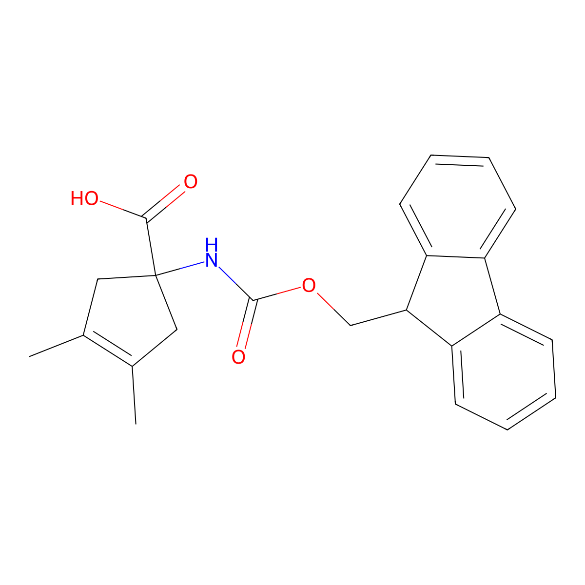 1-({[(9H-fluoren-9-yl)methoxy]carbonyl}amino)-3,4-dimethylcyclopent-3-ene-1-carboxylic acid molecular structure, CAS 2920153-27-9