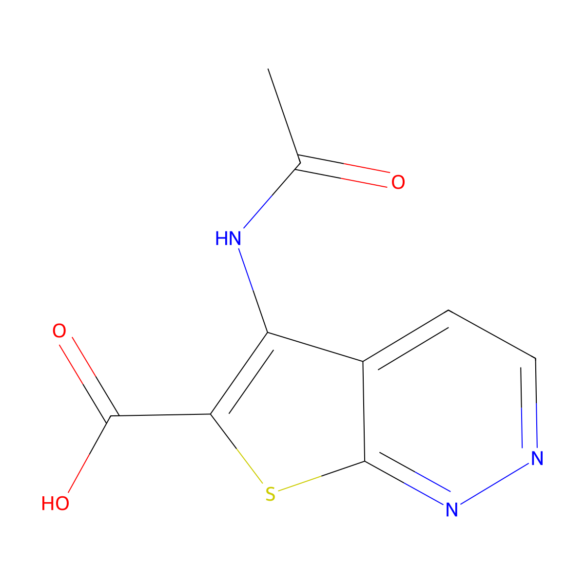 5-Acetamidothieno[2,3-c]pyridazine-6-carboxylic acid molecular structure, CAS 2920153-35-9