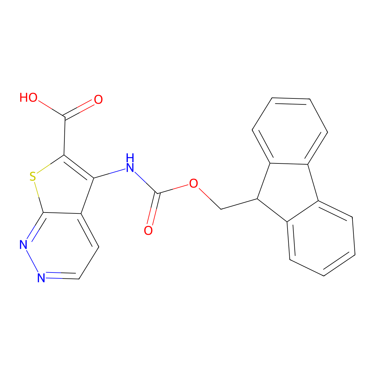 5-({[(9H-fluoren-9-yl)methoxy]carbonyl}amino)thieno[2,3-c]pyridazine-6-carboxylic acid molecular structure, CAS 2920153-40-6