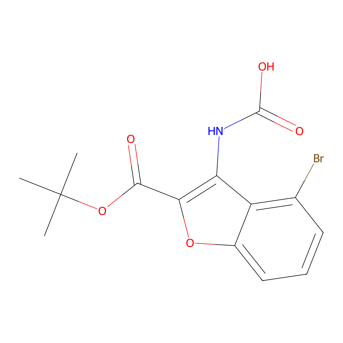 {4-Bromo-2-[(tert-butoxy)carbonyl]-1-benzofuran-3-yl}carbamic acid molecular structure, CAS 2920154-21-6