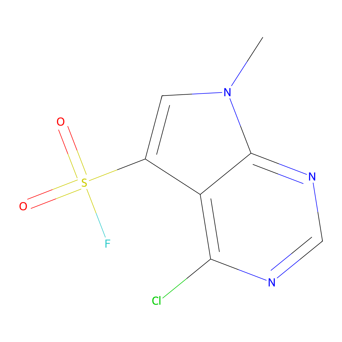 4-chloro-7-methyl-7H-pyrrolo[2,3-d]pyrimidine-5-sulfonyl fluoride molecular structure, CAS 2920154-27-2