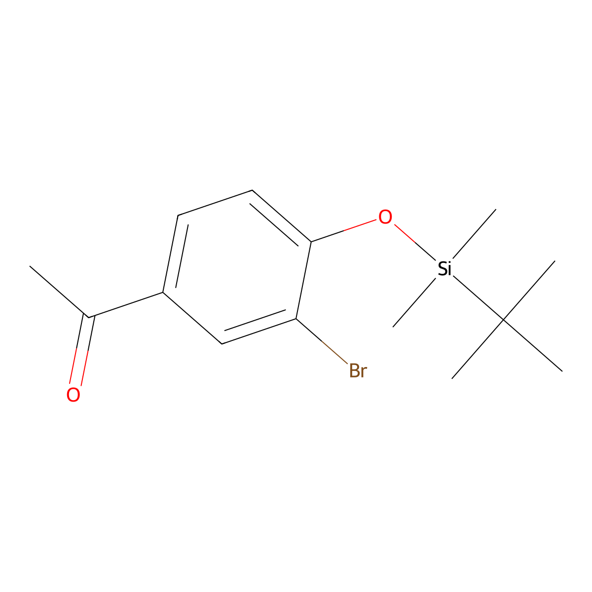 1-{3-Bromo-4-[(tert-butyldimethylsilyl)oxy]phenyl}ethan-1-one molecular structure, CAS 2920154-69-2