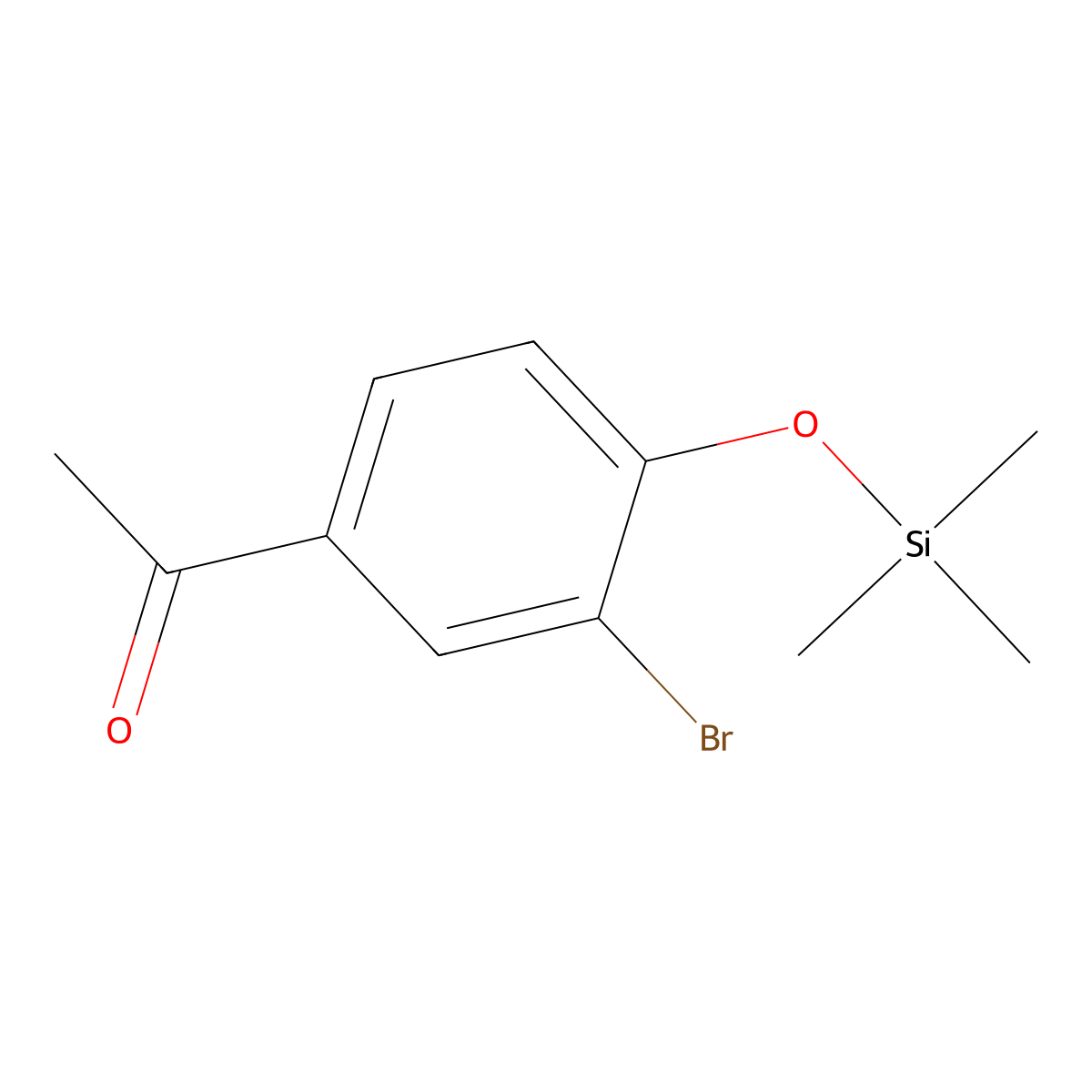 1-{3-Bromo-4-[(trimethylsilyl)oxy]phenyl}ethan-1-one molecular structure, CAS 2920154-78-3