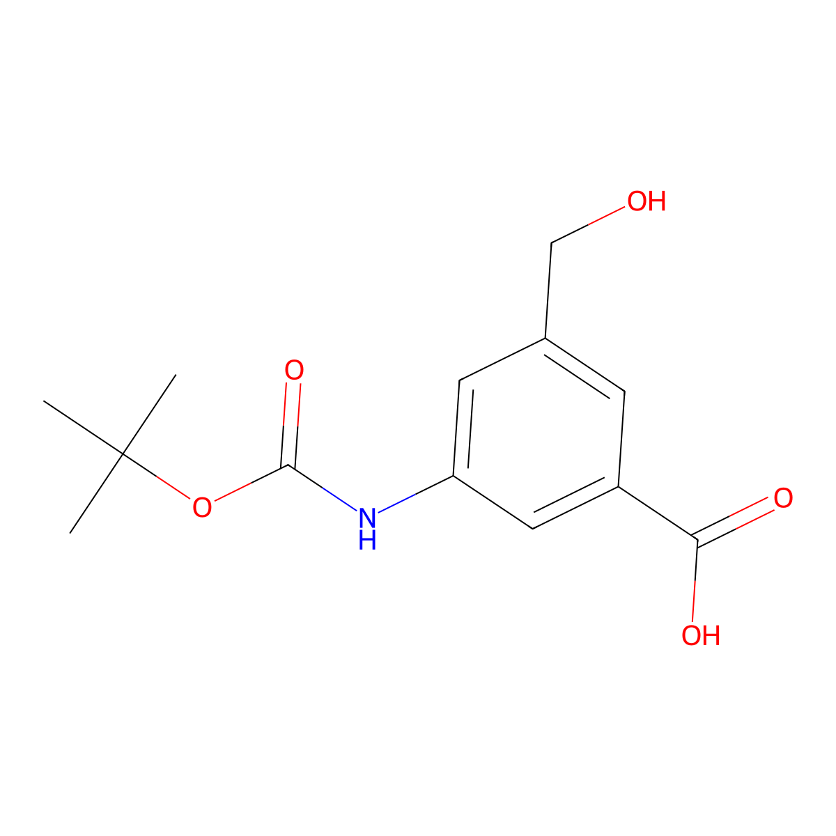 3-{[(Tert-butoxy)carbonyl]amino}-5-(hydroxymethyl)benzoic acid molecular structure, CAS 2920154-90-9