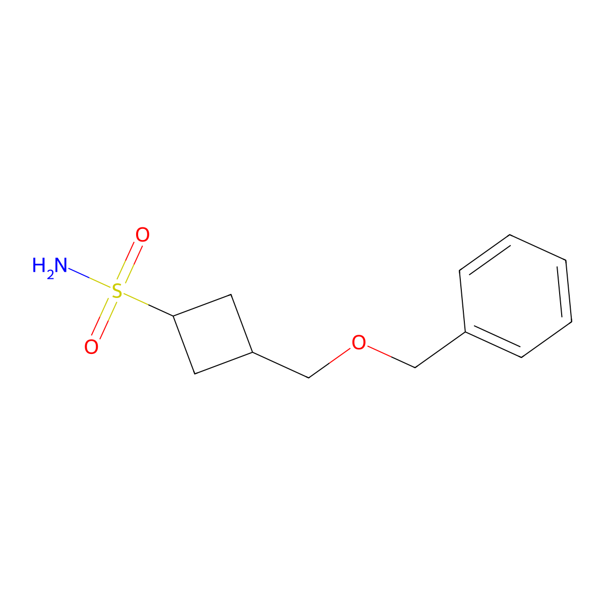 3-[(Benzyloxy)methyl]cyclobutane-1-sulfonamide molecular structure, CAS 2920154-98-7