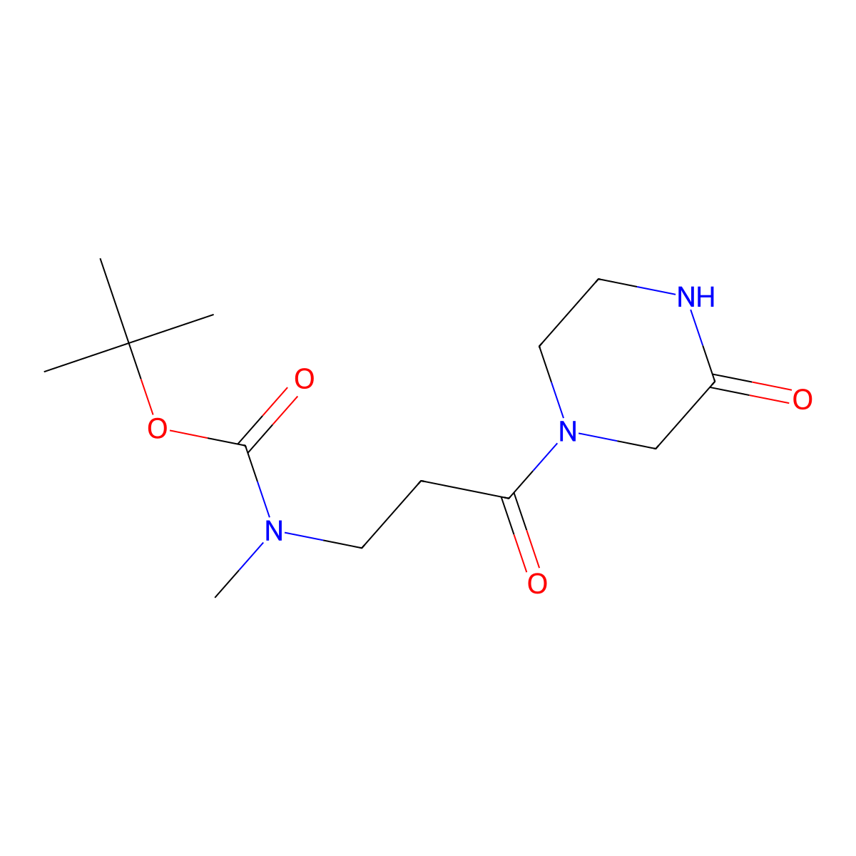 tert-butyl N-methyl-N-[3-oxo-3-(3-oxopiperazin-1-yl)propyl]carbamate molecular structure, CAS 2920155-60-6