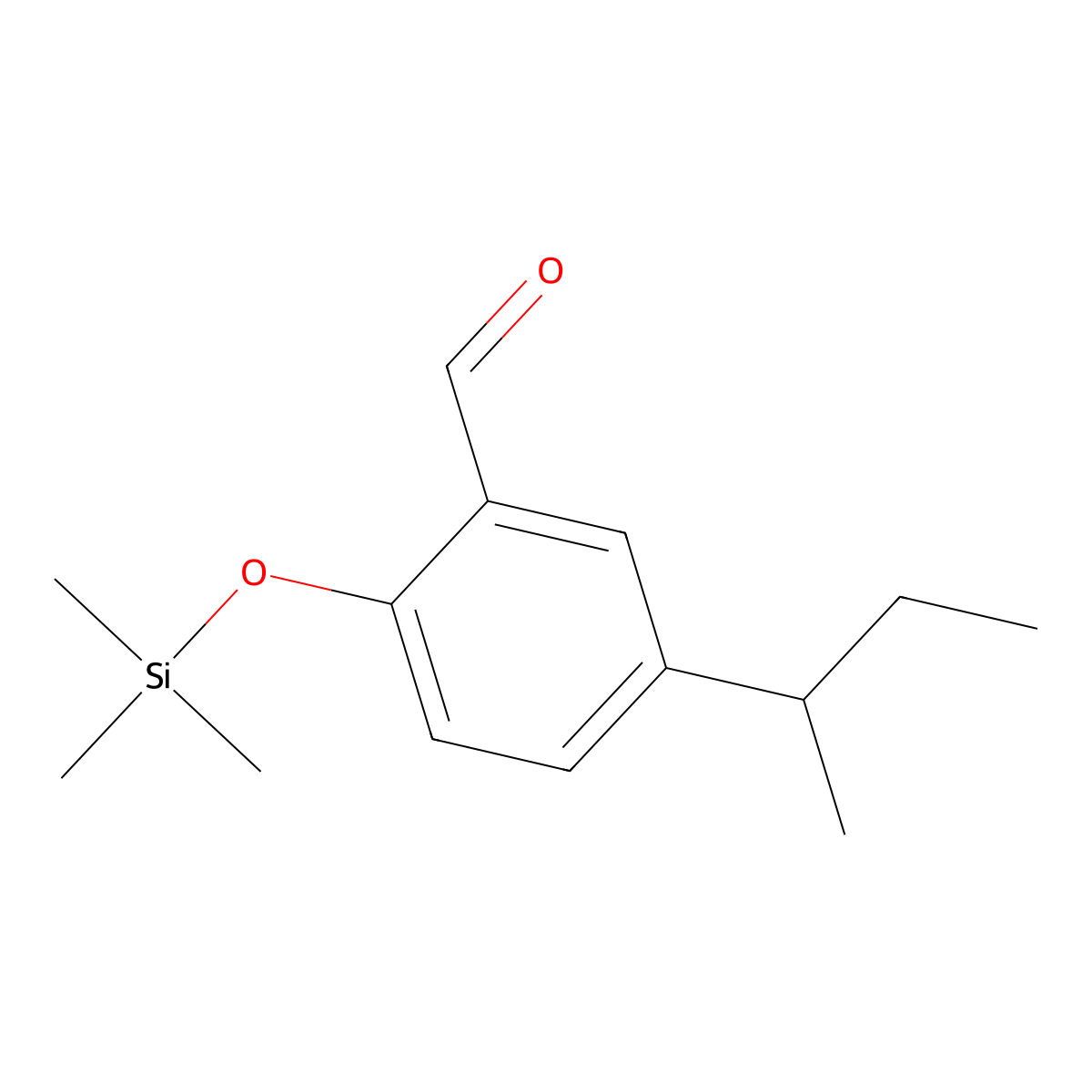5-(Butan-2-yl)-2-[(trimethylsilyl)oxy]benzaldehyde molecular structure, CAS 2920155-72-0