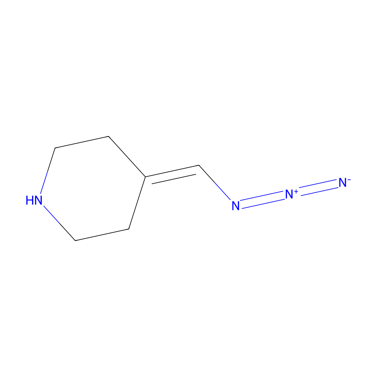 4-(Azidomethylidene)piperidine molecular structure, CAS 2920155-79-7
