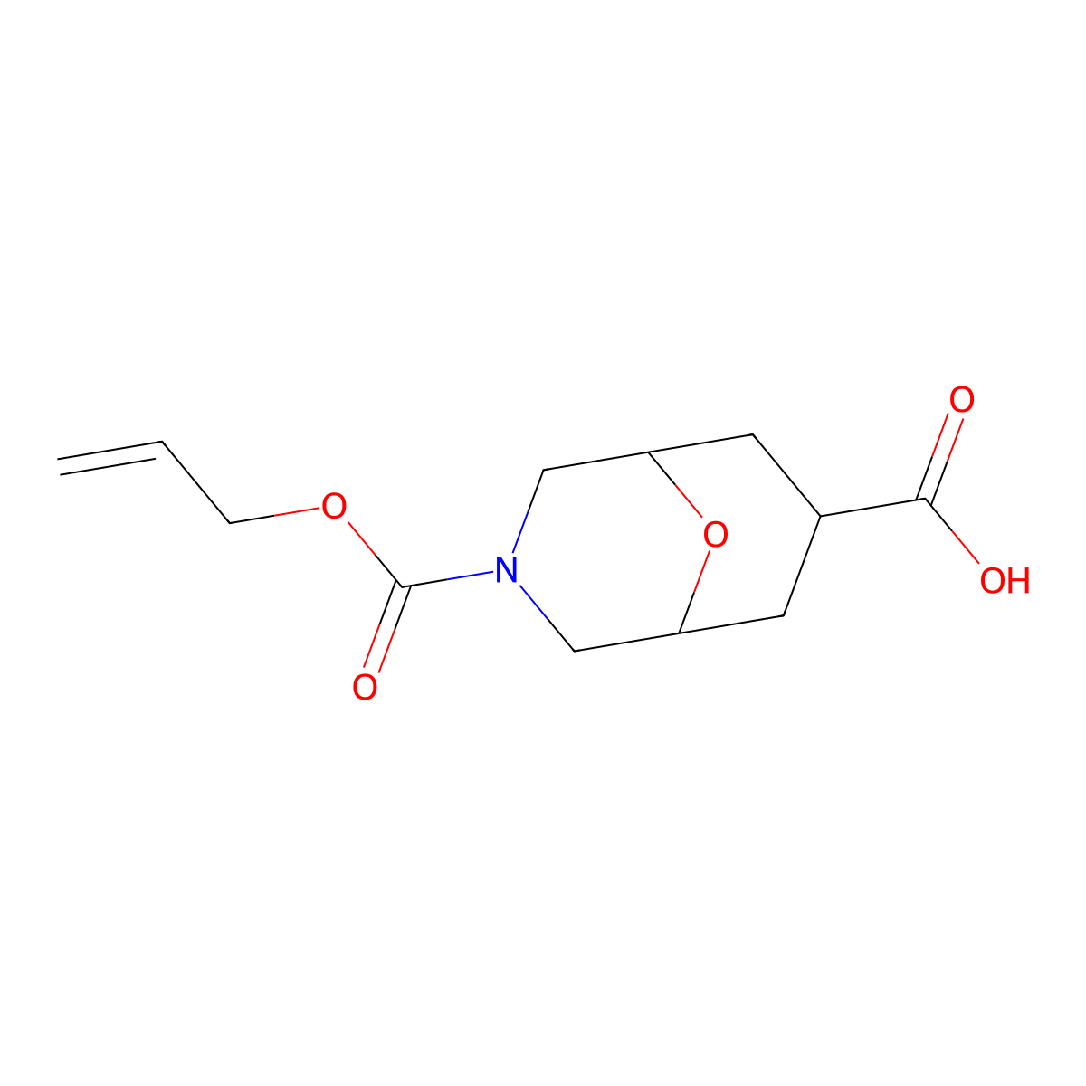 3-[(Prop-2-en-1-yloxy)carbonyl]-9-oxa-3-azabicyclo[3.3.1]nonane-7-carboxylic acid molecular structure, CAS 2920155-99-1