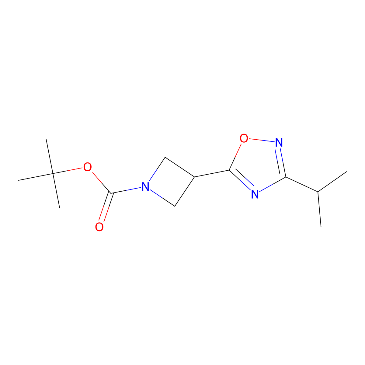 Tert-butyl 3-[3-(propan-2-yl)-1,2,4-oxadiazol-5-yl]azetidine-1-carboxylate molecular structure, CAS 2920156-22-3
