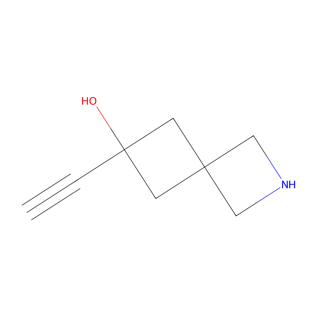 6-Ethynyl-2-azaspiro[3.3]heptan-6-ol molecular structure, CAS 2920156-24-5