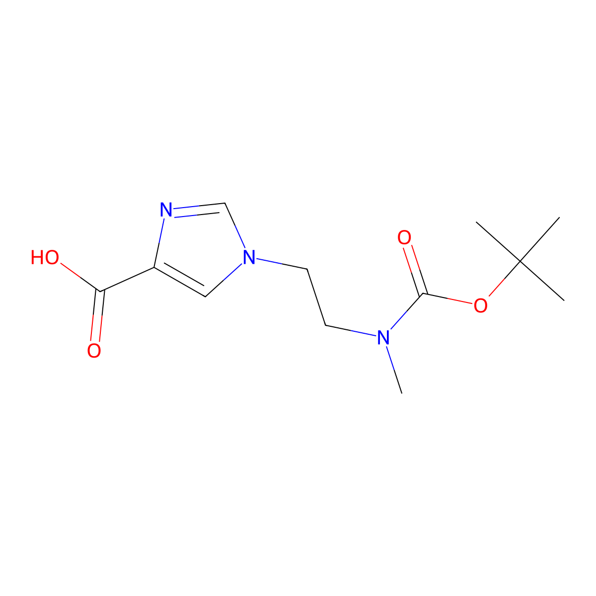 1-(2-((tert-Butoxycarbonyl)(methyl)amino)ethyl)-1H-imidaZole-4-carboxylic acid molecular structure, CAS 2920156-42-7